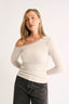 Chelsea Off Shoulder Long Sleeve - Oatmeal Marle