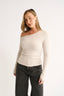Chelsea Off Shoulder Long Sleeve - Oatmeal Marle