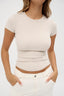 womens ribbed oatmeal t-shirt