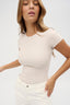 womens ribbed oatmeal t-shirt