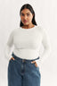 Carina classic long sleeve top women's ribbed stretch cotton