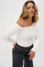 womens white off shoulder long sleeve top