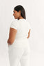 Clara Classic T-Shirt Powder womens crew neck cotton rib t-shirt in white