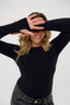 womens black crew neck long sleeve