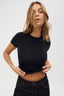 womens black crew neck tshirt