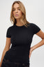 womens black crew neck tshirt