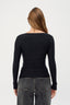 Margot Boat Neck Long Sleeve - Black