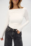 Margot Boat Neck Long Sleeve - Powder