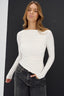 Margot Boat Neck Long Sleeve - Powder