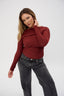 Margot Boat Neck Long Sleeve - Brick