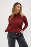Margot Boat Neck Long Sleeve - Brick