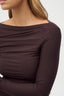 womens brown long sleeve top