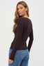 womens brown long sleeve top