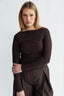 womens brown long sleeve top