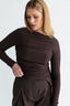 womens brown long sleeve top