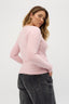 Womens gathered pink long sleeve top