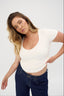 womens white v neck tshirt