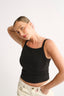 Nara Square Neck Tank Washed Black - Final Sale
