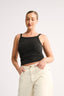 Nara Square Neck Tank Washed Black - Final Sale