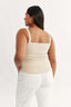 Womens square neck tank top bone