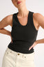 Noelle Racer Tank Washed Black - Final Sale