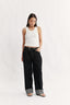 Womens white ribbed racer tank