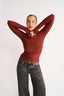 Margot Boat Neck Long Sleeve - Brick