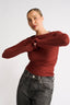 Margot Boat Neck Long Sleeve - Brick