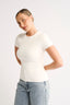 Jenna Crew Neck T-Shirt - Powder