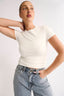 Jenna Crew Neck T-Shirt - Powder