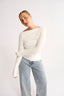 Margot Boat Neck Long Sleeve - Powder