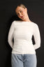 Margot Boat Neck Long Sleeve - Powder