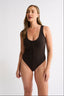 Sienna Henley Tank Bodysuit - Chocolate