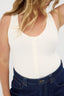 Sienna Henley Tank Bodysuit - Powder