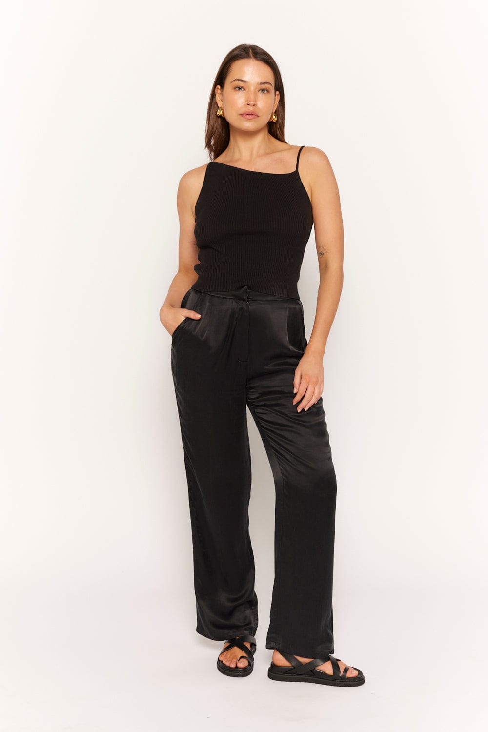 Cupro wide leg clearance trousers