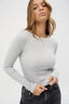womens grey long sleeve ribbed top