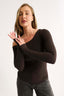 Chelsea Off Shoulder Long Sleeve - Chocolate