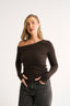 Chelsea Off Shoulder Long Sleeve - Chocolate