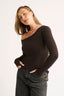 Chelsea Off Shoulder Long Sleeve - Chocolate