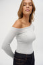 Womens off shoulder grey basic top