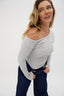 Womens off shoulder grey basic top