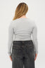 womens long sleeve henley bodysuit grey