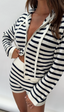 Sonny Zip Jacket Navy Stripe