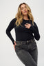 womens black crew neck long sleeve