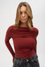 Margot Boat Neck Long Sleeve - Brick