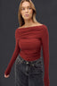 Margot Boat Neck Long Sleeve - Brick
