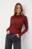 Margot Boat Neck Long Sleeve - Brick