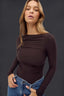 womens brown long sleeve top