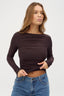 womens brown long sleeve top