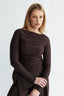 womens brown long sleeve top